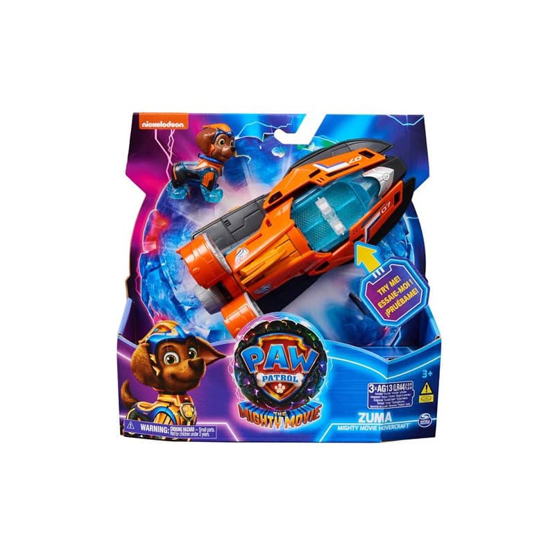 PAW Patrol - La Super Patrouille Le Film - Véhicule + Figurine Zuma - Voiture Figurine Pat Patrouille À Collectionner -