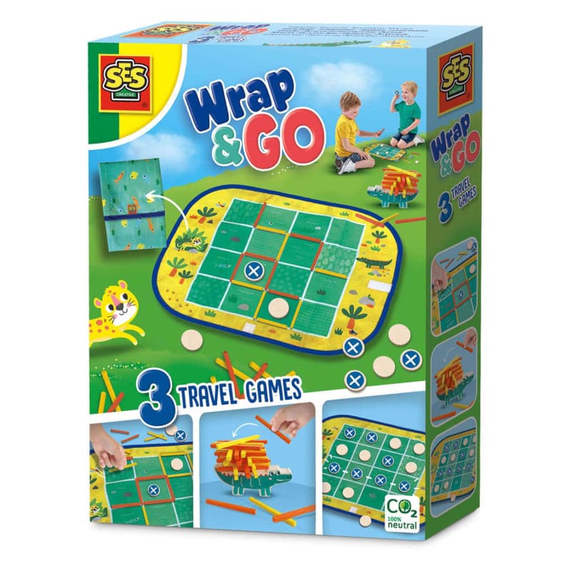 SES Creative Wrap&Go jeux de voyage - Puissance quatre - Pipopipette - Le petit crocodile