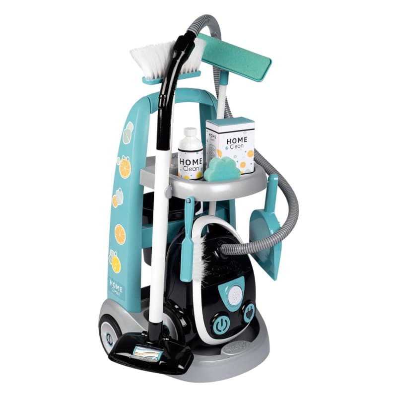 Smoby Cleaning Trolley with Vacuum Cleaner, 8 pcs. 330316