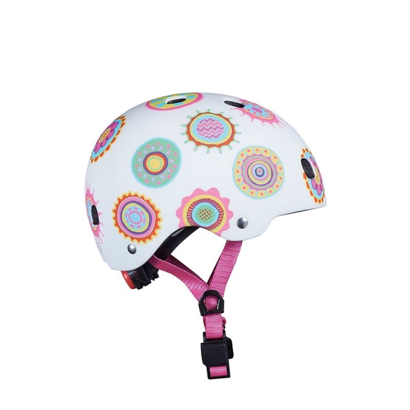 Casque Vélo et Trottinette Doodle Dots boucle magnétique lumière LED intégrée Taille XS