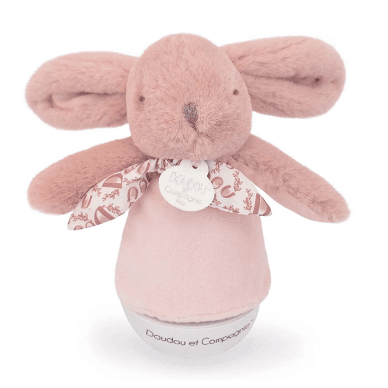 Doudou et Compagnie Peluche musicale Lapin Culbuto Rose