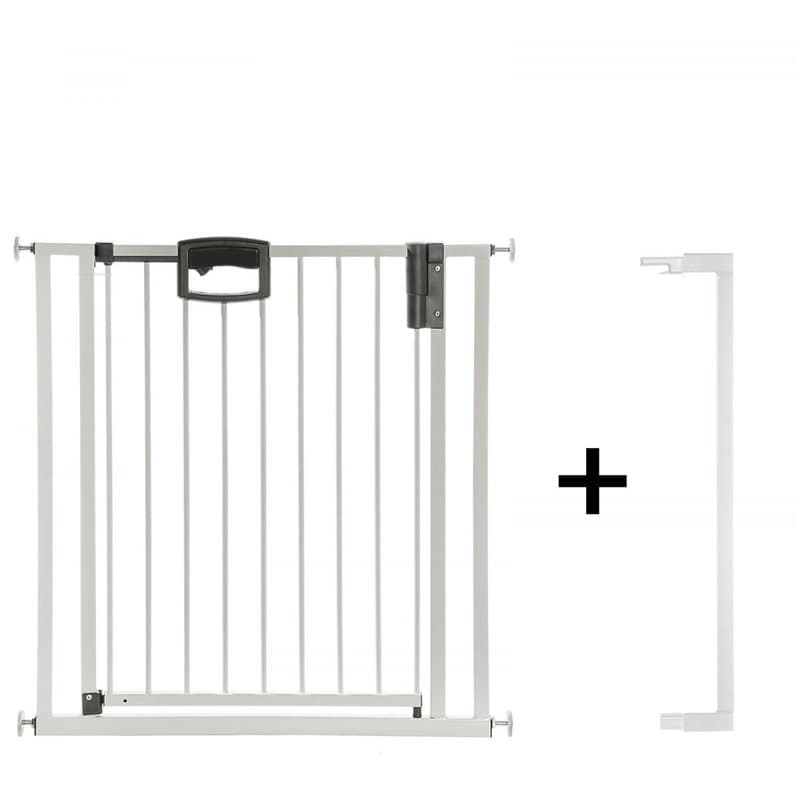 Barrière de porte à pression Easylock Plus métal 88,5 cm - 96,5 cm Blanc