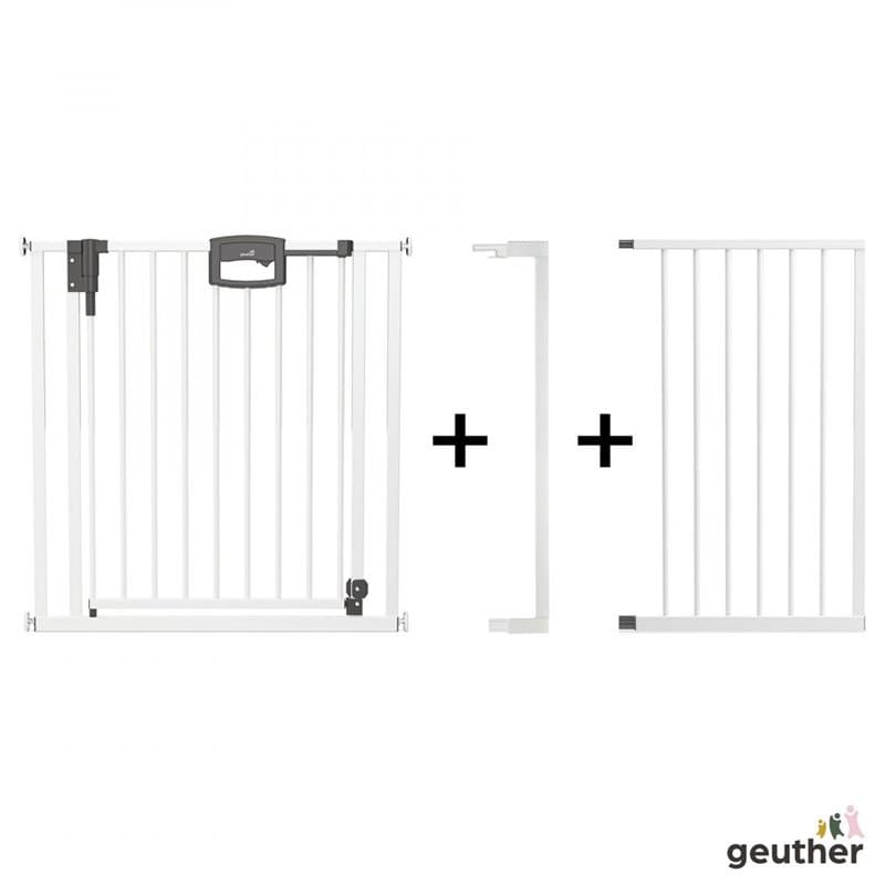 Barrière de porte à pression Easylock Plus métal 136,5 cm - 144,5 cm Blanc