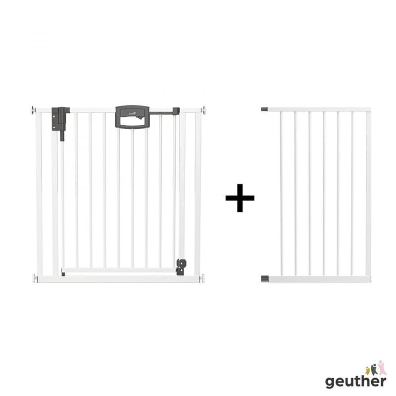 Barrière de porte à pression Easylock Plus métal 128,5 cm - 136,5 cm Blanc
