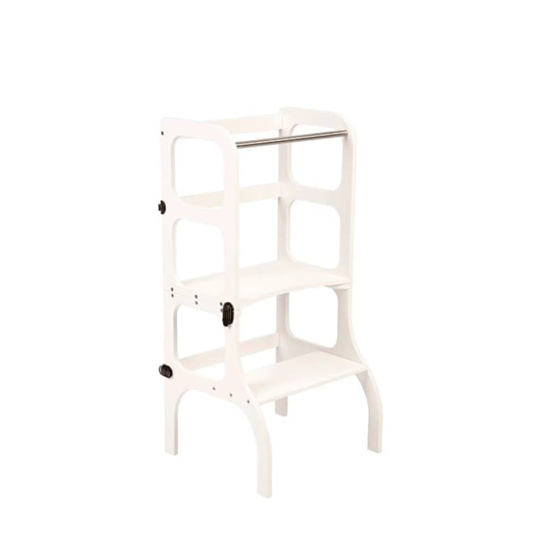 Tour d'apprentissage - table Step'n'Sit blanc fermoirs laiton