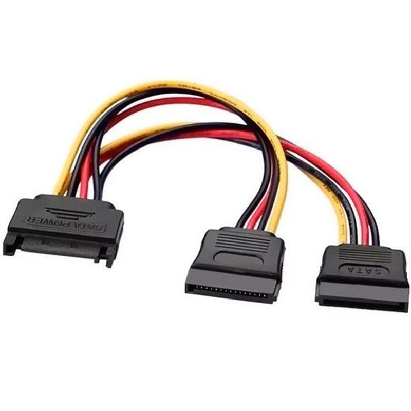 AISENS A131-0353 câble SATA 0,2 m SATA 15 broches 2 x SATA 15 broches Noir, Rouge, Jaune