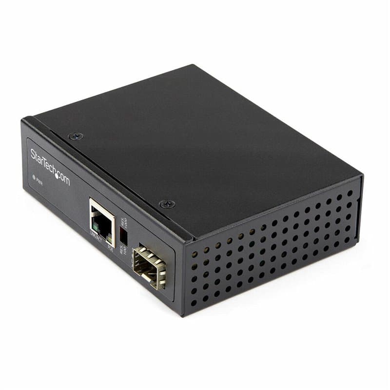 StarTech.com Convertisseur Fibre RJ45 PoE+ Industriel 60W - SFP vers RJ45 - Gigabit Fibre Optique Mono Mode/Multi Mode v