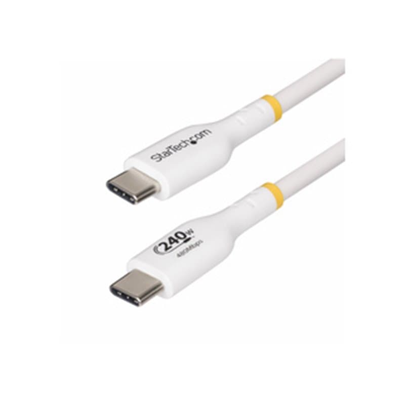 StarTech.com Câble de Charge USB-C de 3m, Blanc, Cordon USB-C Certifié USB-IF, 240W PD EPR, Câble de Recharge USB 2.0 Ty
