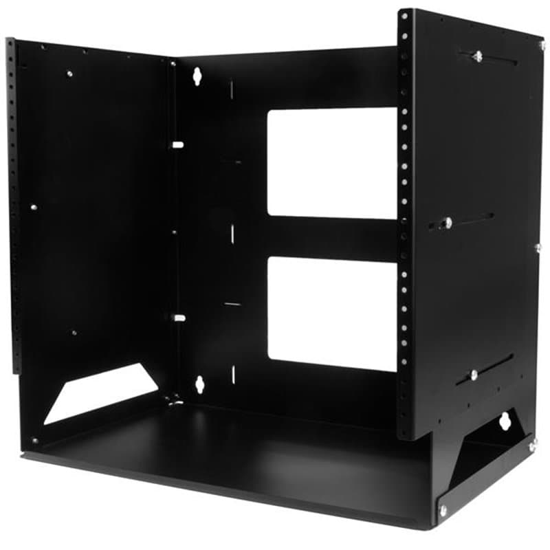 StarTech.com Rack Réseau Mural 8U à 2 Montants avec Étagère Intégrée, Rack de Données Mural avec Profondeur Ajustable po