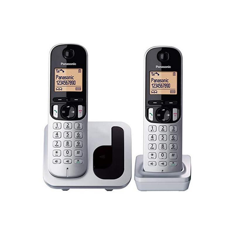 Téléphone Sans Fil Panasonic KX-TGC212 (2 pcs) Ambre Argenté Métallisé