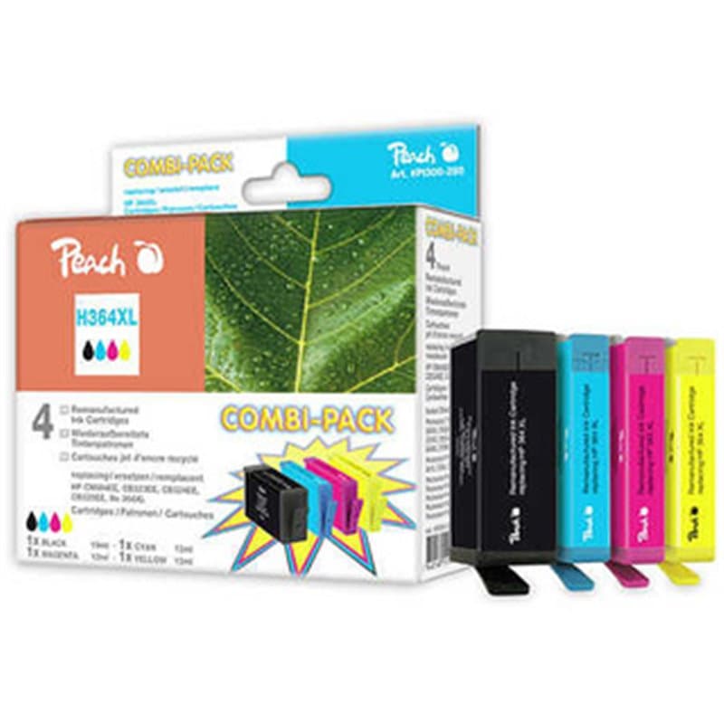 Peach PI300-295 cartouche d'encre 4 pièce(s) Noir, Cyan, Magenta, Jaune