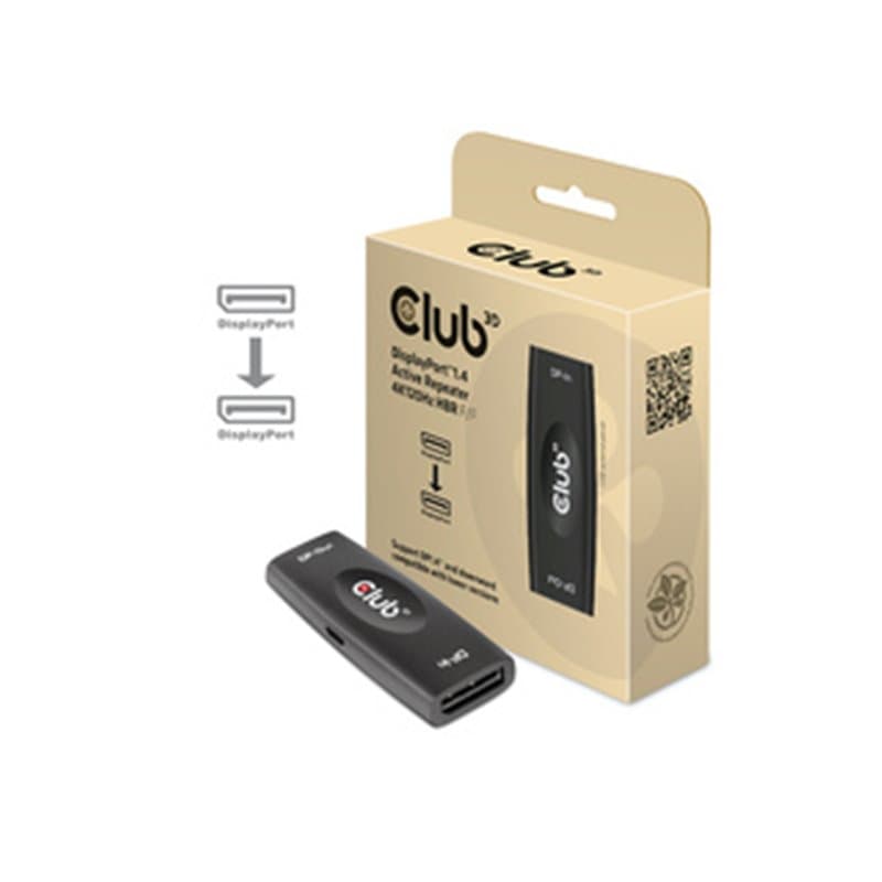 CLUB3D DP 1.4 4K120HZ HDR ACTIVE REPEATER F/F displayport Noir