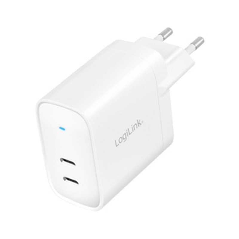 LogiLink PA0282 chargeur d'appareils mobiles Téléphone portable, Tablette Blanc Secteur Charge rapide Intérieure