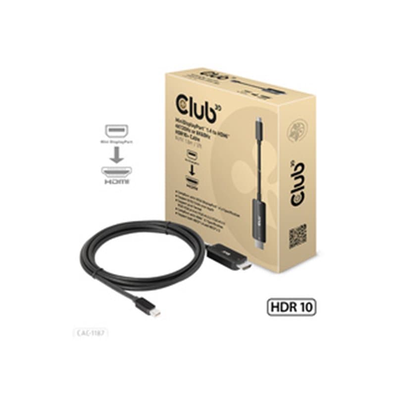 CLUB3D CAC-1187 câble vidéo et adaptateur 1,8 m Mini DisplayPort HDMI Noir