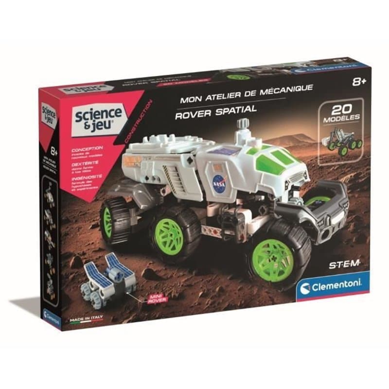 CLEMENTONI - Rover spatial NASA - Construction motorisée - Manuel illustré et application pour visualisation 3D - Fabriq