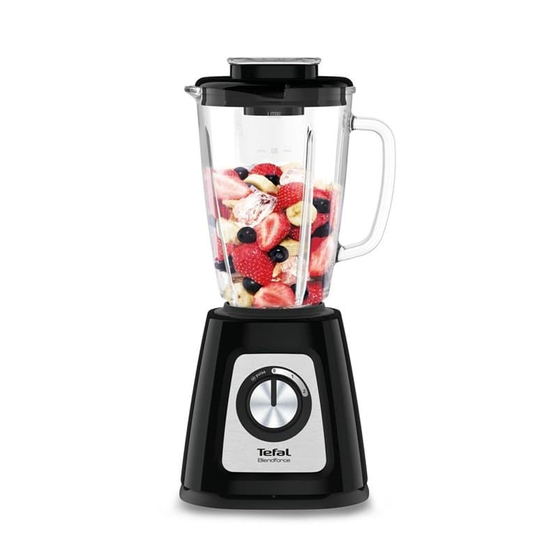 Tefal BlendForce II BL4358 blender 1,25 L Mélangeur de table 800 W Noir, Acier brossé