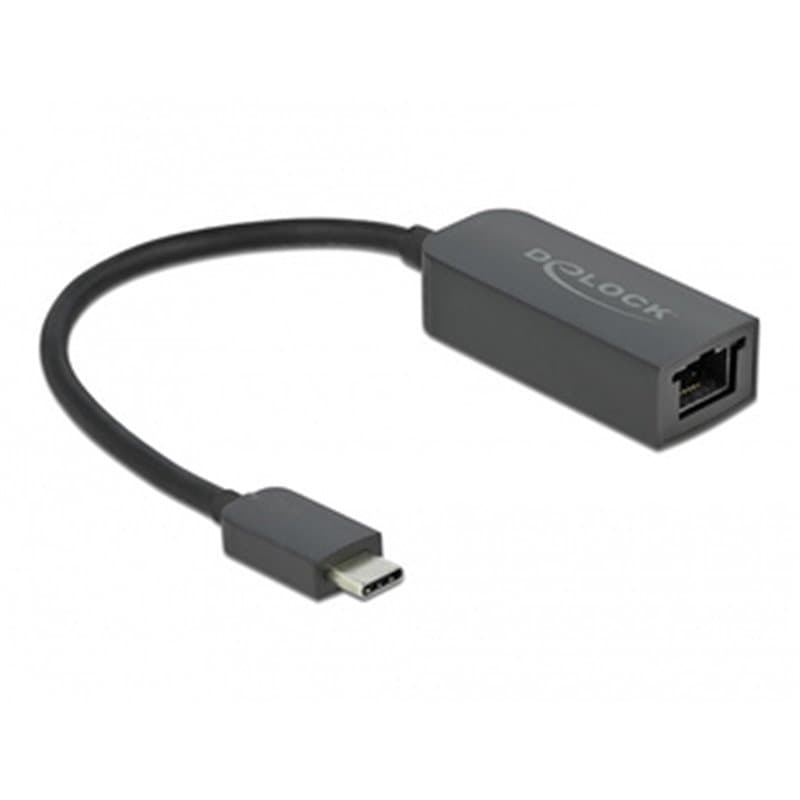 DeLOCK 66645 changeur de genre de câble USB Type-C LAN RJ45 Noir