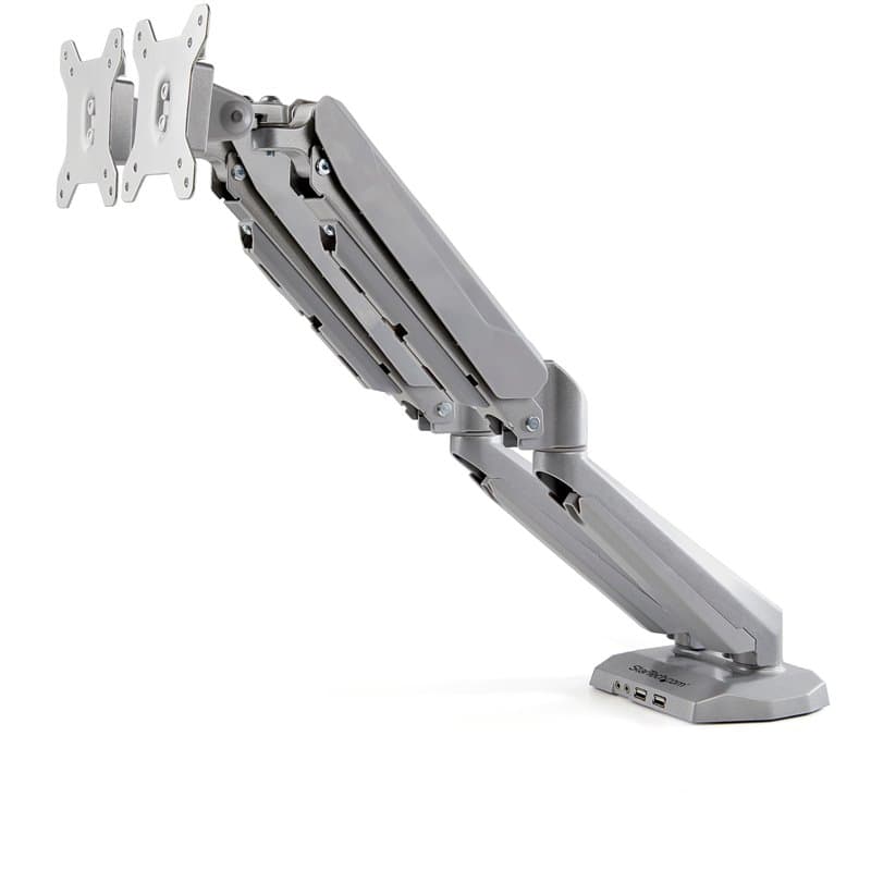 StarTech.com Double bras pour écrans PC - Double affichage - Avec 2x USB passthrough et 3,5 mm audio - Pour moniteurs VE