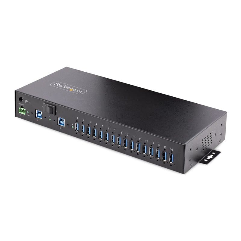 StarTech.com Hub USB 3.0 5Gbps Industriel à 16 Ports - Montage DIN/Surface/Rack - Protection ESD - Commutateur USB 3.0 A