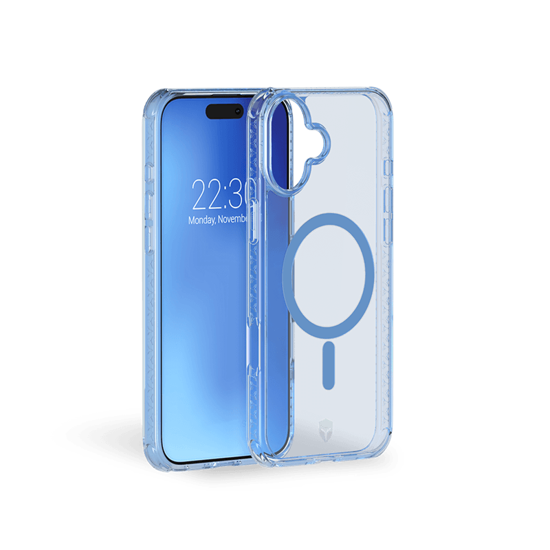 Coque Renforcée iPhone 16 AIR Compatible MagSafe Bleu - Garantie à vie Force Case