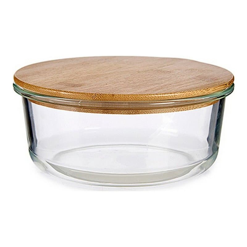 Boîte à lunch Transparent Bambou Verre Borosilicaté 17 x 7 x 17 cm