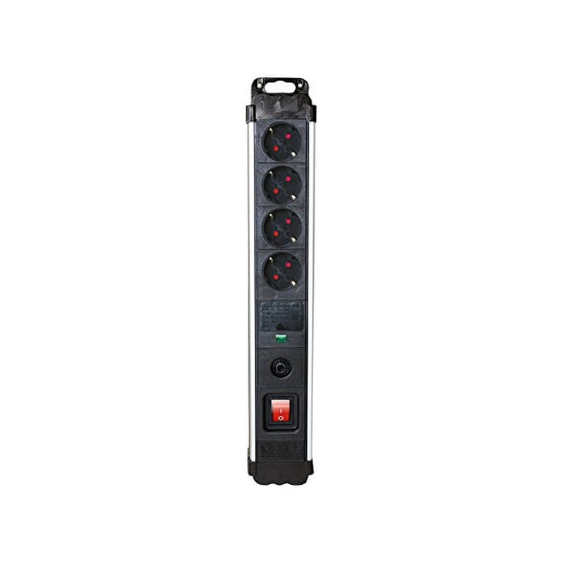 Silver Electronics 49644 multiprise 1,5 m 4 sortie(s) CA Intérieure Aluminium, Noir