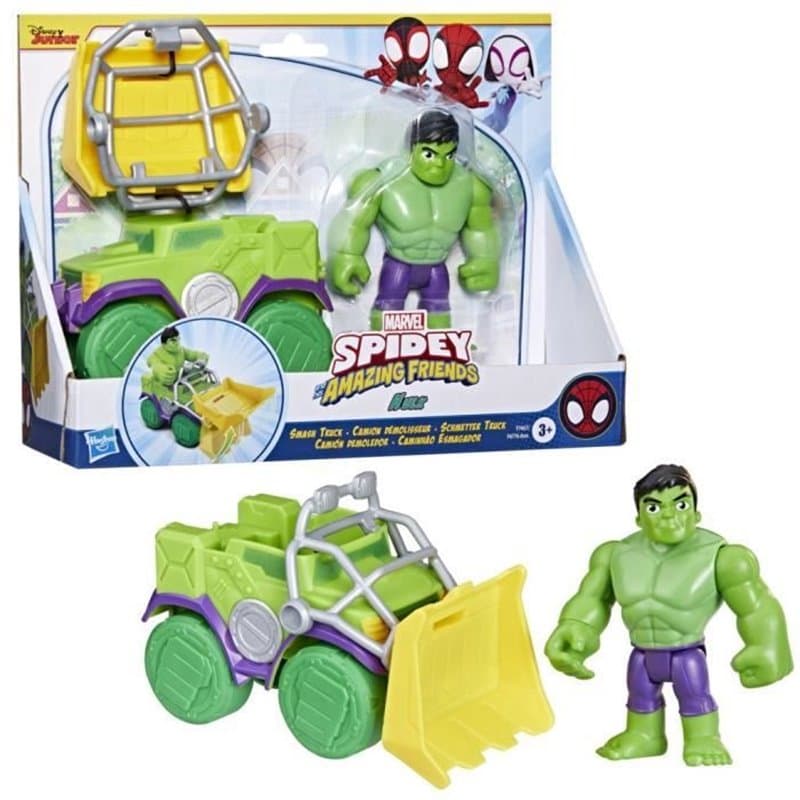 Spidey Coffret Camion démolisseur Hulk, véhicule avec figurine de 10 cm, jouets des 3 ans, Spidey et ses Amis Extraordin