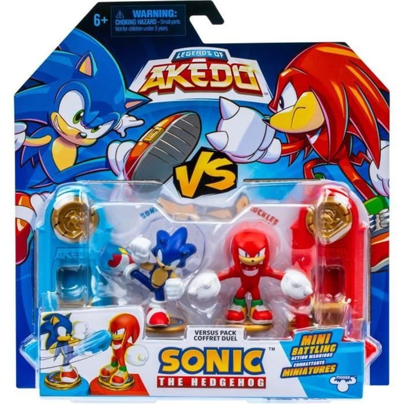Duo de Figurines Sonic vs Knuckles - MOOSE TOYS - AKEDO - Pack de combat rapide, 2 figurines et contrôleurs inclus