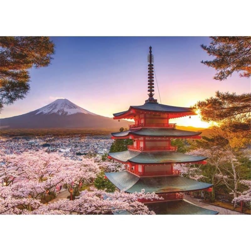Ravensburger-Puzzle 1000 pieces-Cerisiers en fleurs du Mont Fuji-Adultes et enfants-Des 14 ans-Puzzle de qualité supérie