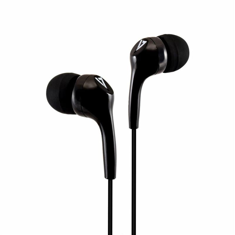 V7 Écouteurs stéréo, légers, isolation acoustique intra-auriculaire, 3,5 mm, noir
