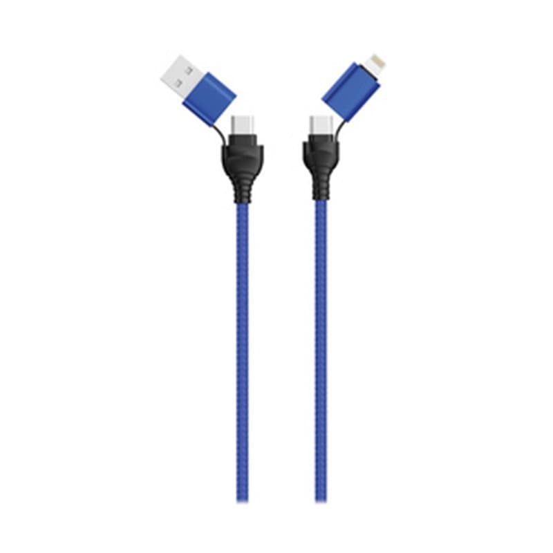 2GO 797368 câble USB 1,2 m USB A/USB C USB C/Lightning Noir, Bleu