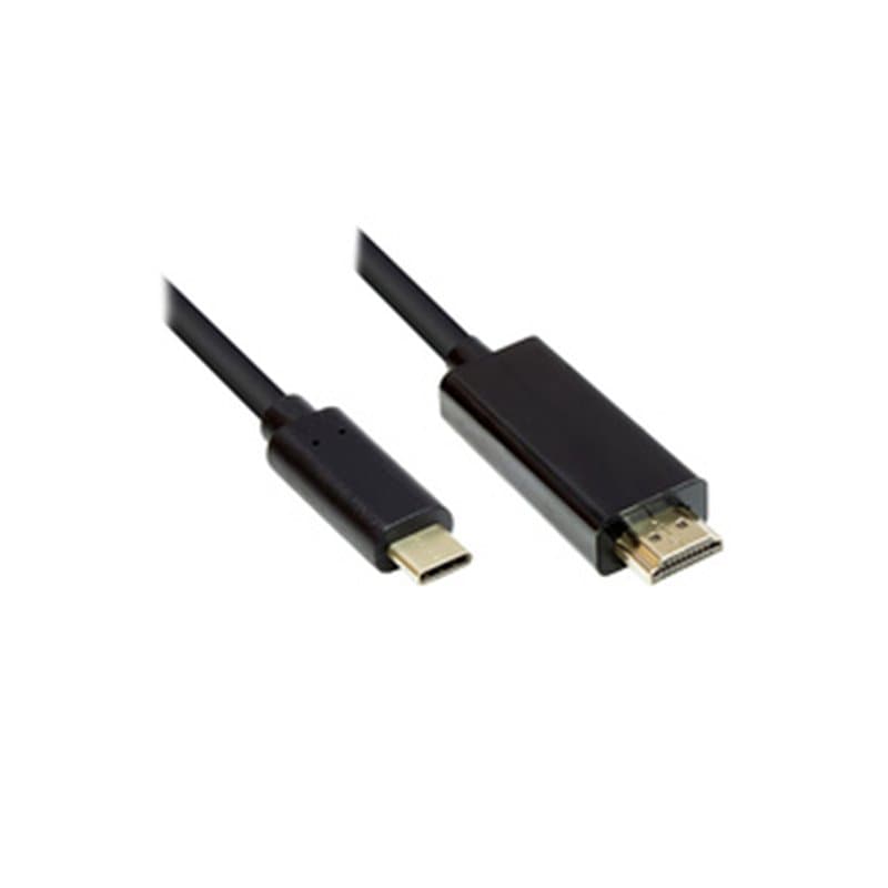 Alcasa GC-M0100 câble vidéo et adaptateur 1 m HDMI Type A (Standard) USB Type-C Noir