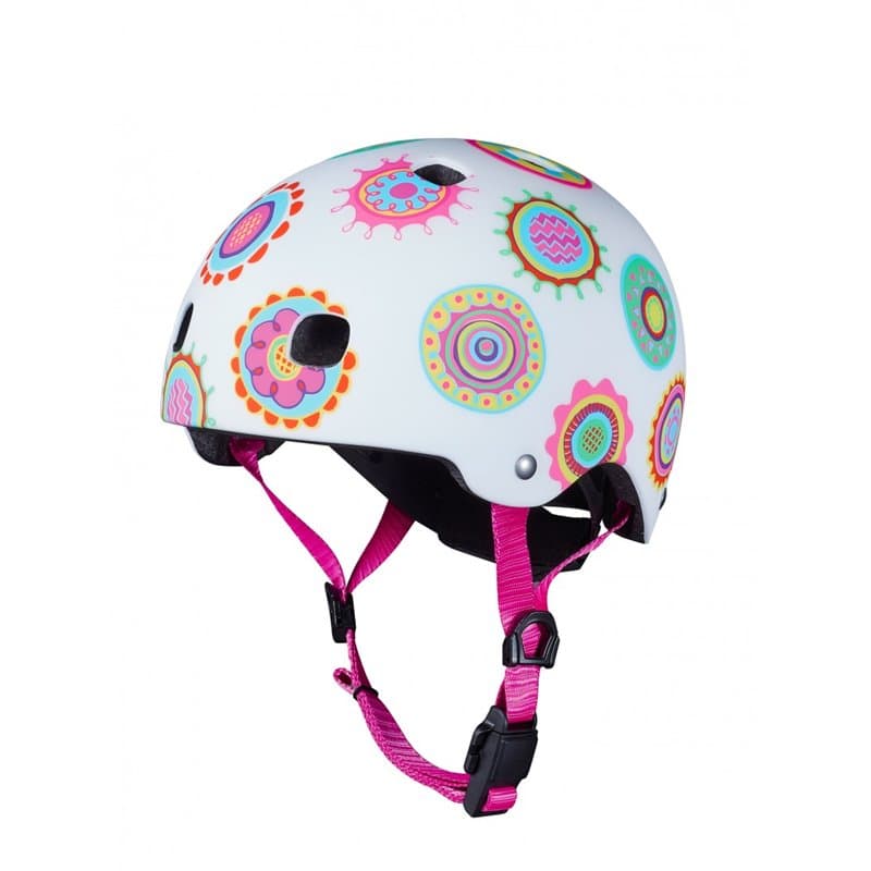 Casque Vélo et Trottinette Doodle Dots boucle magnétique lumière LED intégrée Taille M