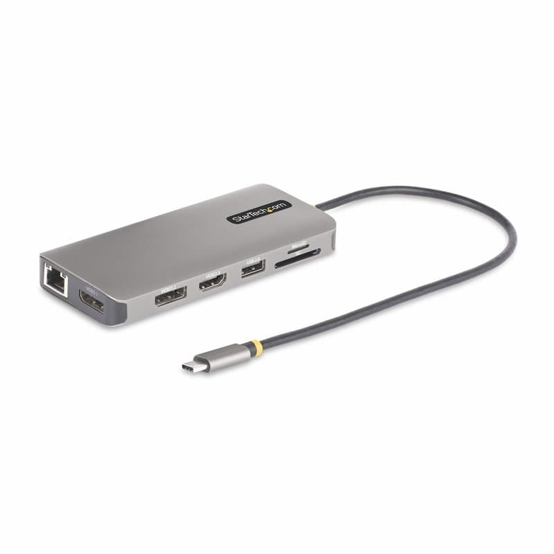 StarTech.com Adaptateur Multiport USB-C Triple Moniteur, Double HDMI et DisplayPort 4K 60Hz + 4K 30Hz, Adaptateur USB-C,