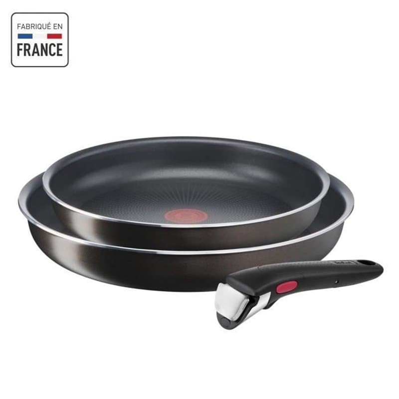 TEFAL INGENIO Easy Plus Poeles 24/28cm + poignée, Non induction, Antiadhésif, Compatible Lave-vaisselle, Fabriqué en Fra