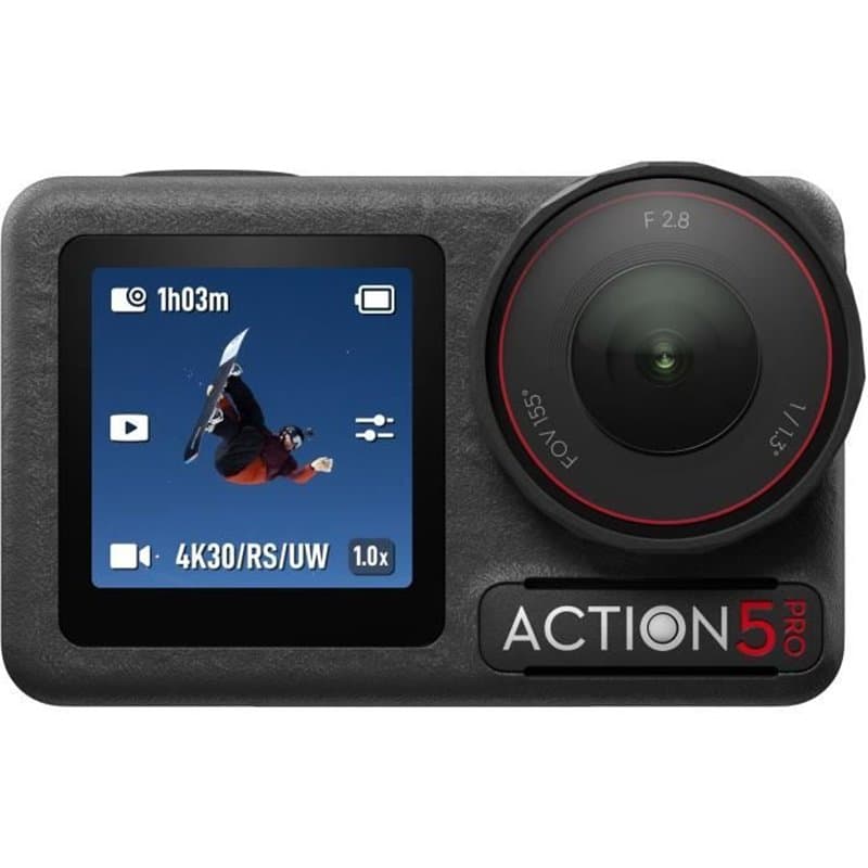 Osmo Action 5 Standard Combo - DJI - CMOS 1/1,3 - Ecran tactile - UHD 4K120, 2.7K120, 1080p240 - 12 Mpx - Bluetooth 5.0