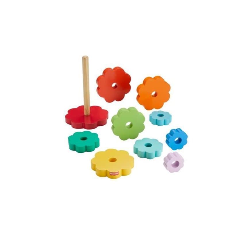 Fisher-Price-Empileur d'Anneaux avec 10 pieces en bois HXT77