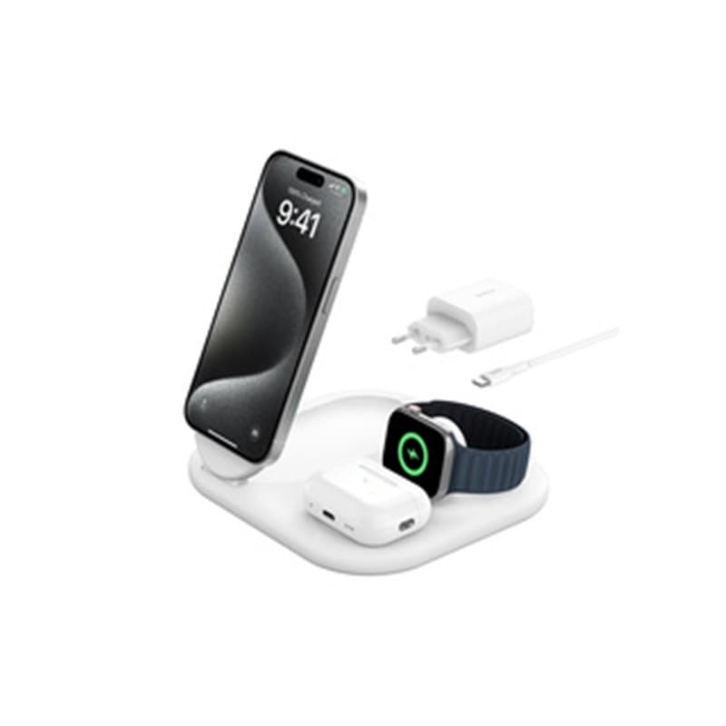 Belkin BoostCharge Écouteurs, Smartphone, Smartwatch Blanc USB Recharge sans fil Charge rapide Intérieure