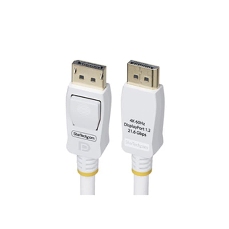 StarTech.com Câble DisplayPort 1.2 de 3m Blanc Certifié VESA, 4K 60Hz, 21.6Gbps, Connecteurs DP Verrouillables, Câble Di