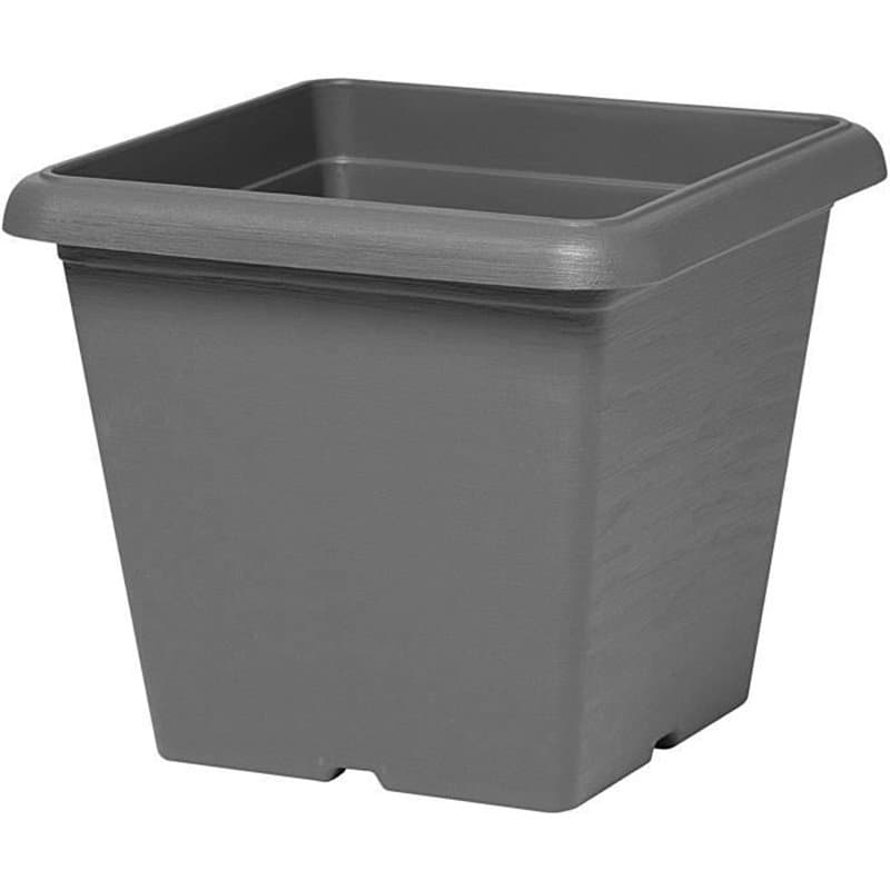 Pot de fleurs carré - GARDEN ID - Teramo noir-anthracite - 40 x 35 cm - Résistant aux Rayures - Effet Pierre - Avec Trou