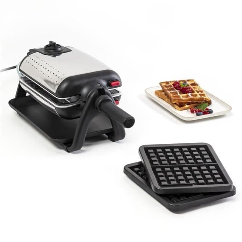 Tefal WM756D moule à gauffres 2 gauffre(s) 1200 W Noir, Acier inoxydable