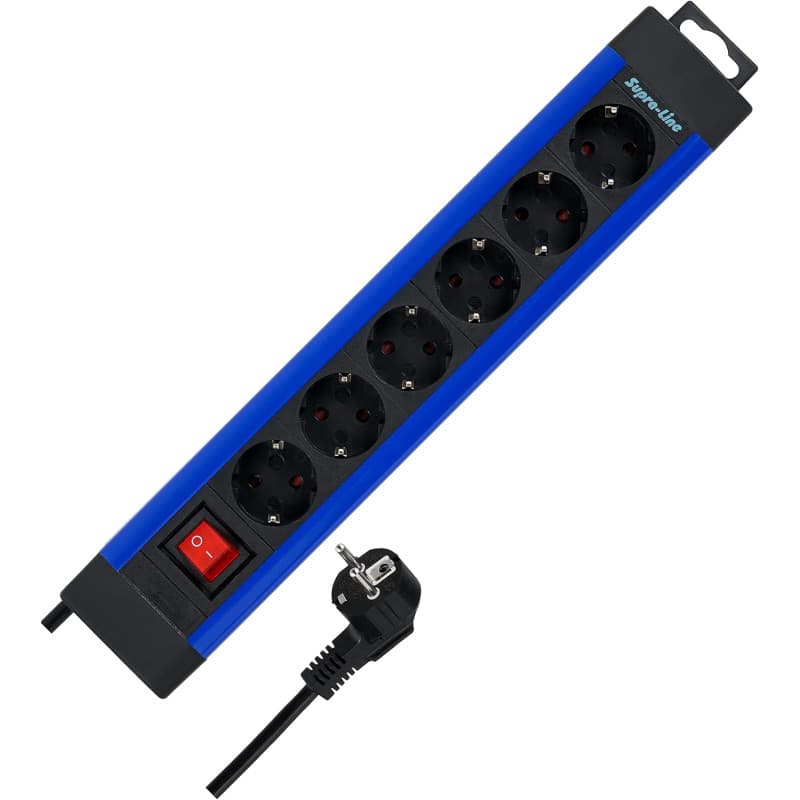 REV Supraline 0014612213 Multiprise 6 prises avec 1 interrupteur, 2,4 m