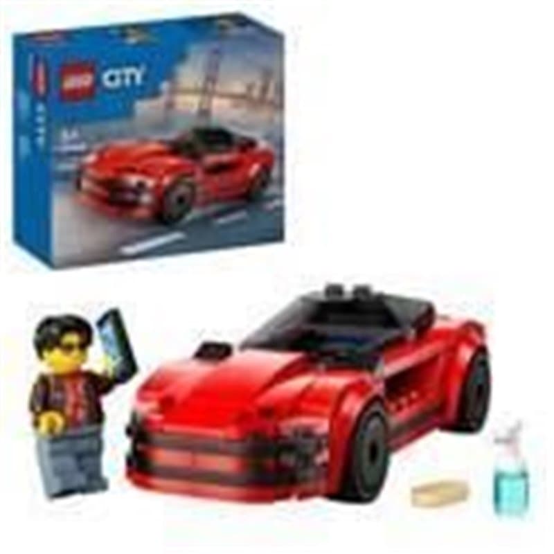 LEGO City 60448 La voiture de sport rouge - Jouet de construction pour garçon des 5 ans