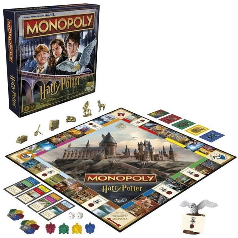 Monopoly édition Harry Potter, Jeu de société de plateau, Aventures magiques a Poudlard, des 8 ans, 2 a 6 joueurs
