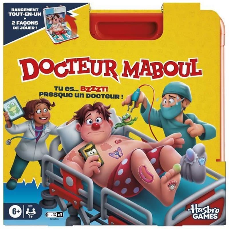Docteur Maboul, jeu de plateau électronique avec mallette de transport tout-en-un, 2 façons de jouer, 1 joueur et plus, 10 minut