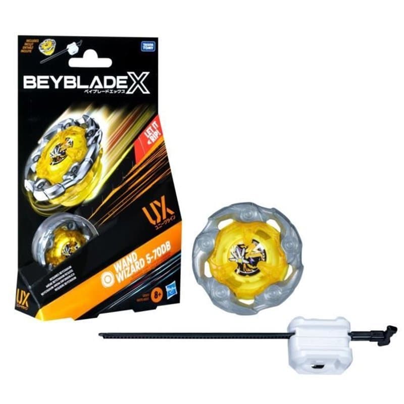 Beyblade X Wand Wizard 5-70DB UX, toupie de type endurance et lanceur, toupies de combat authentiques Takara Tomy, des 8 ans