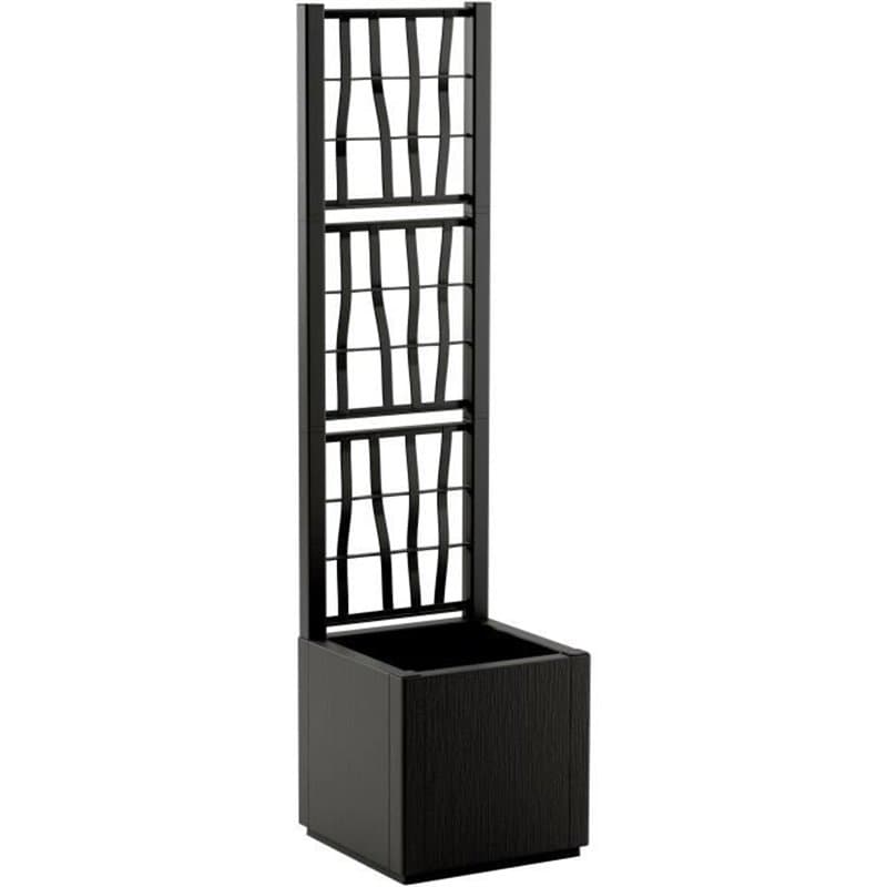 Bac a fleur - ETHICA - Graphite - Carré avec treillis - 38 L - STEFANPLAST