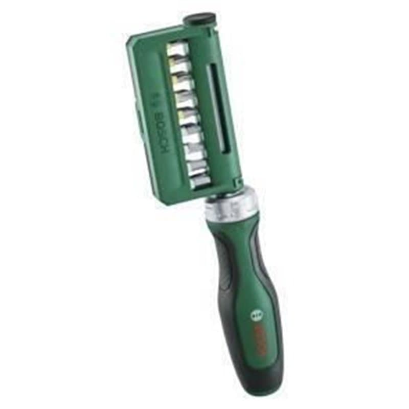 Bosch Set de 19 tournevis a cliquet a embout (36 dents porte-embout magnétique Softgrip 18 emb. acier S2 barrette clipsable)