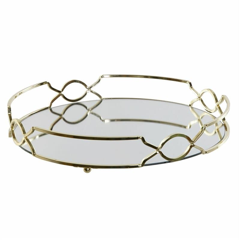 Plateau apéritif DKD Home Decor Miroir Métal (30 x 30 x 5 cm)