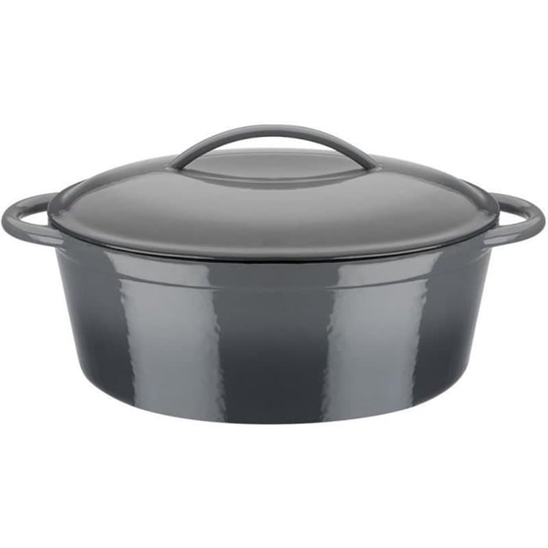 Cocotte fonte massive - GSW - GREY SHADOW - 33 x 25 cm - Ovale - Induction - Gris